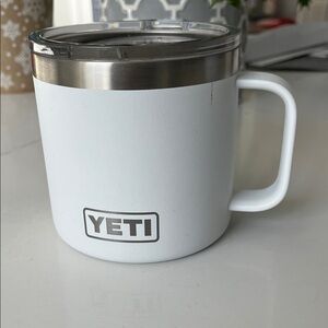 Yeti White Mug with Stainless Steel Rim